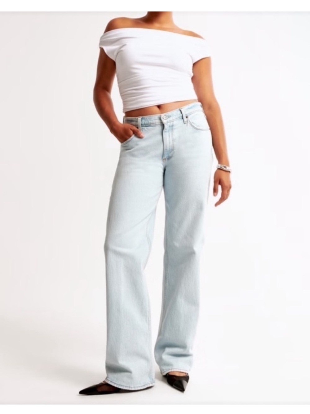 Abercrombie curve love Baggy mid rise jeans